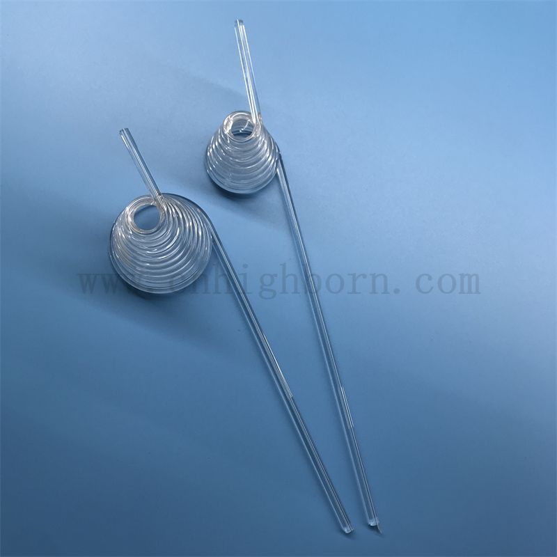 Odporność na ciepło przezroczystą spiralną kwarcową kwarcową rurę szklaną krzemionki