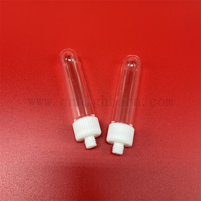 Dostosowywana przezroczysta kwarcowa szklana rurka testowa z przykręconą pokrywką