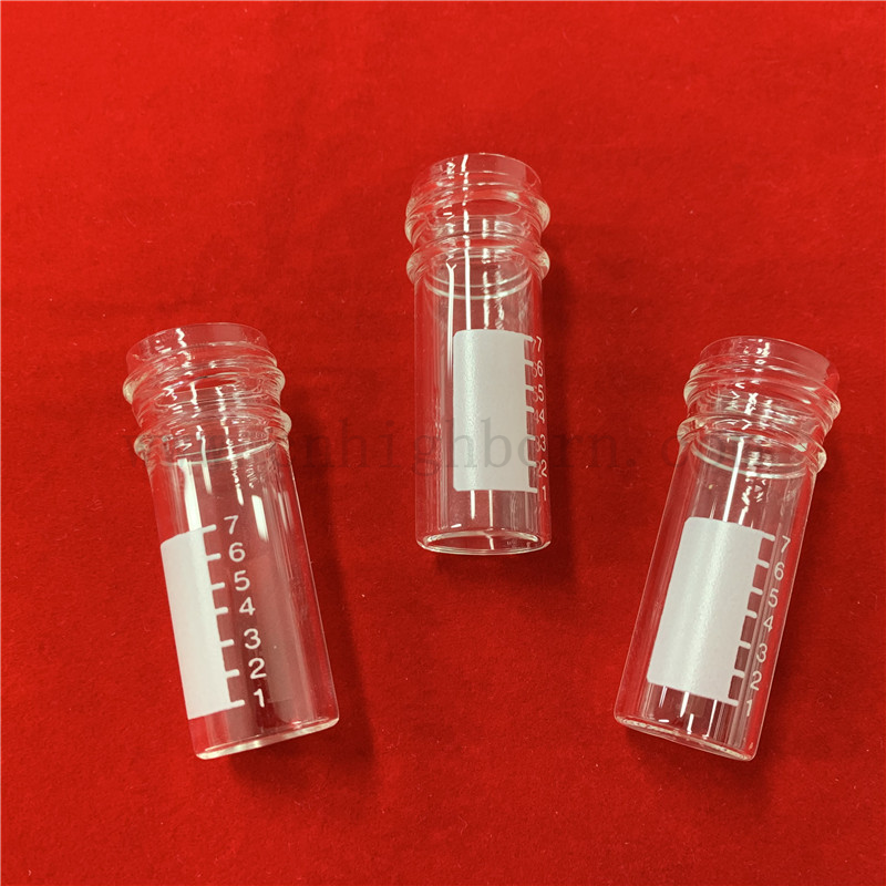  Dostosowane przezroczyste połączone krzemionkę kwarcową szklaną rurkę testową z płaskim dnem