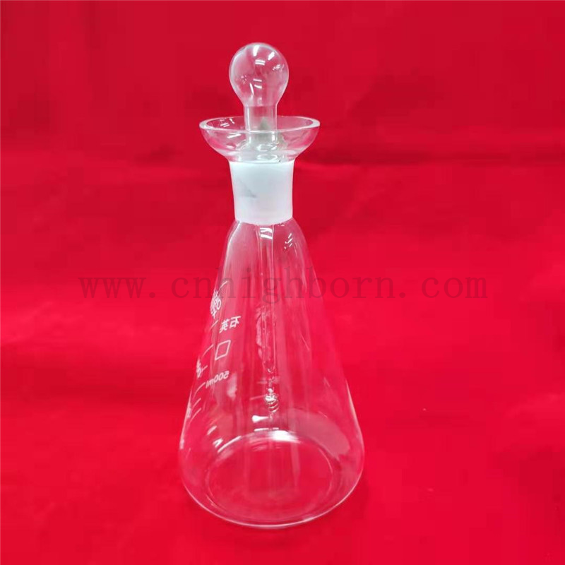 Clear Laboratory Flat Bottom Spited Quartz Glass Glass Kolba Oxyen Flask