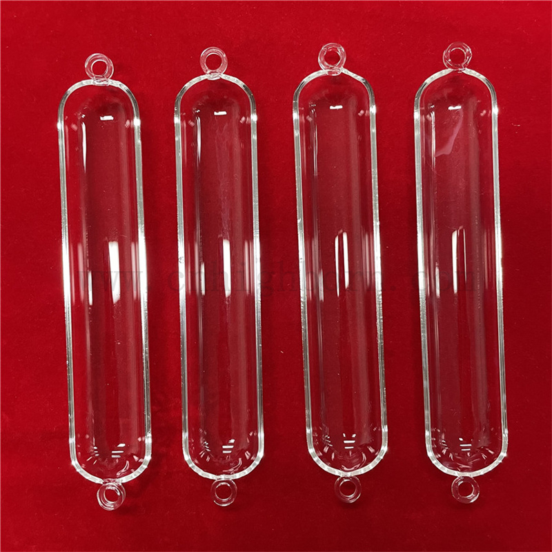  Badania w laboratorium oporności cieplnej przezroczysty kwarcowy instrument kwarcowy szklana łódź 