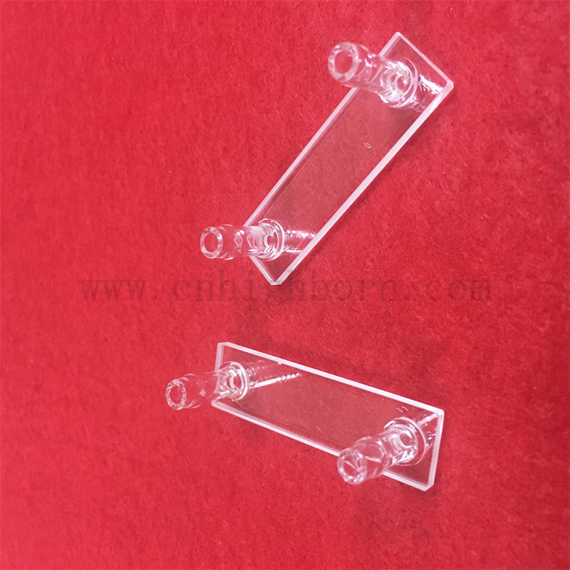 Laboratoryjne instrument optyczny kwarc kuwetka Kuwetka przepływu Kuwetka z krótkim złączem rurki