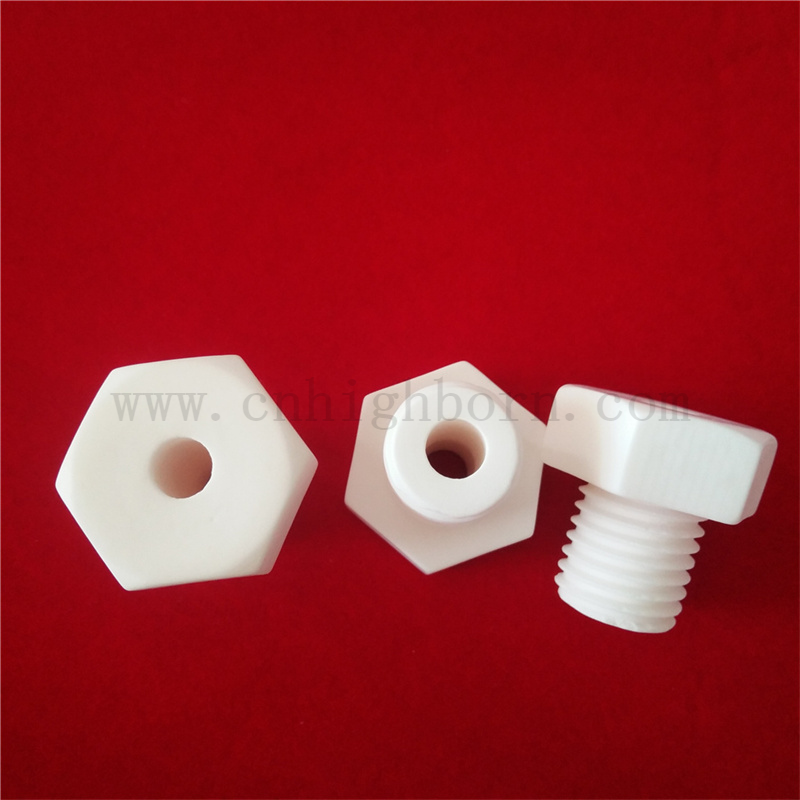 Śruba ceramiczna glinu dostosowana M6 M8 95 AL2O3 Izolacja Nakrętka sześciokątna
