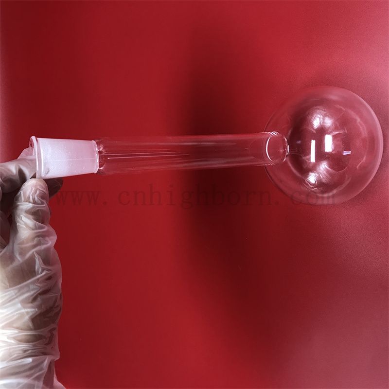 Przezroczysta długa szyja kwarc szklany okrągłe dolne kolba 500 ml