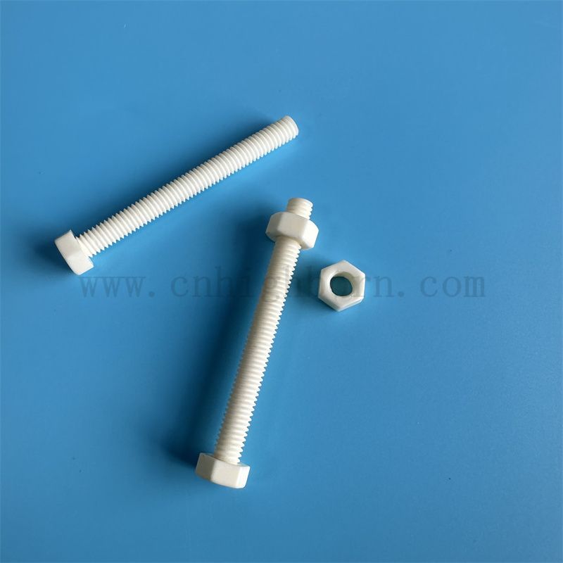 Dostosowany 95% glinu AL2O3 ceramiczna sześciokątna część śrubowa śruba i nakrętka