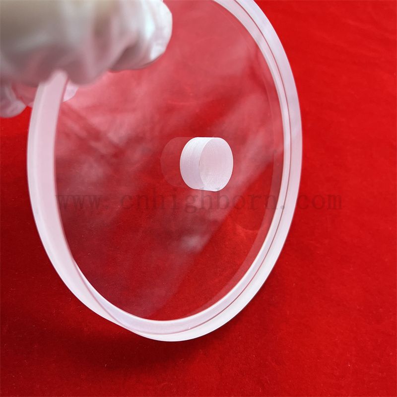 Głębokość w wysokiej temperaturze okrągła szklana szklana kwarcowa płyta z otworem