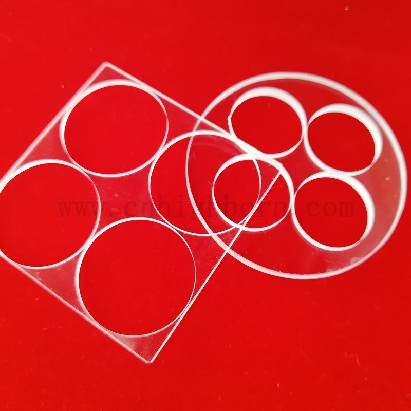 92% przezroczysty kwarcowy szklany UV Spited Silica Plate z otworami wiertarkami laserowymi