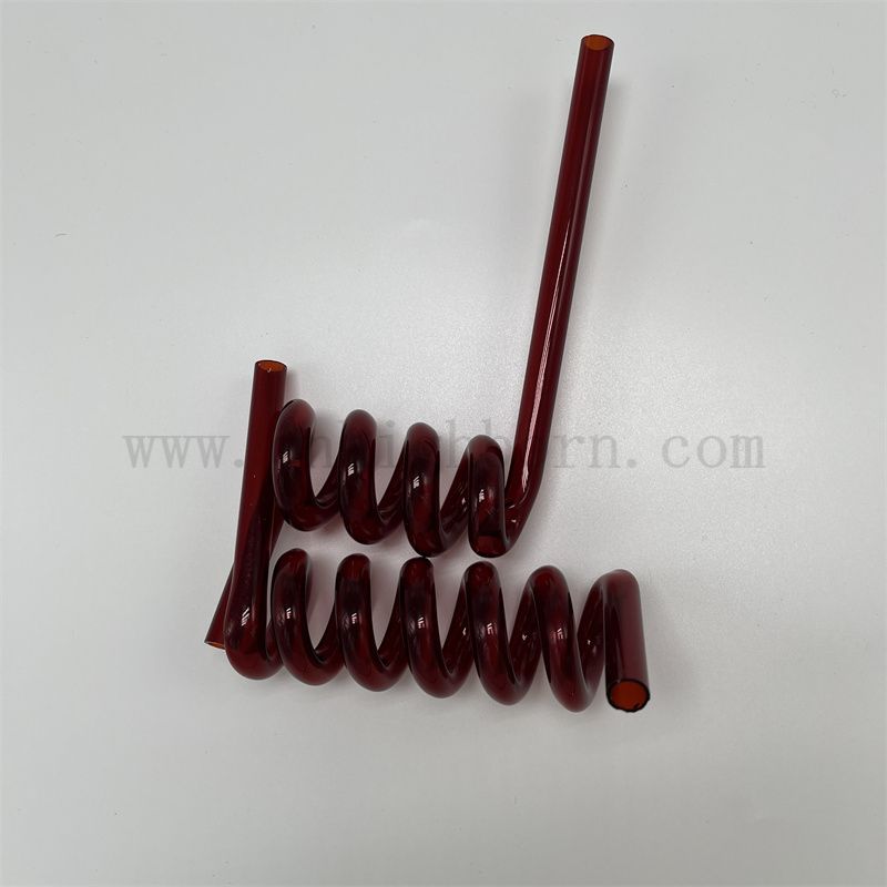 Dostosowana czerwona spiralna krzemionka kwarcowa szklana rurka
