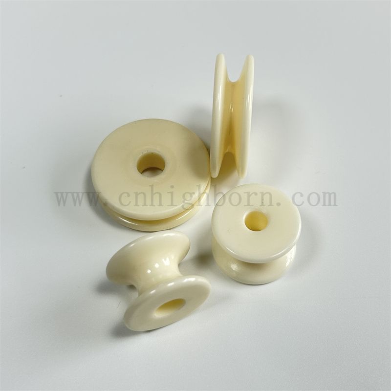 Odporna na zużycie tlenku tkaninowa ceramiczna oczy AL2O3 Ceramiczna przędza z drutu przewodnika przewodnika w rolce wałka obrotowa część maszyny