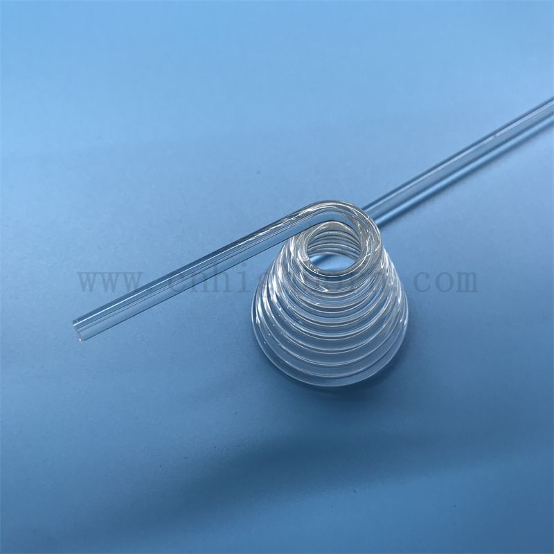 Odporność na ciepło przezroczystą spiralną kwarcową kwarcową rurę szklaną krzemionki