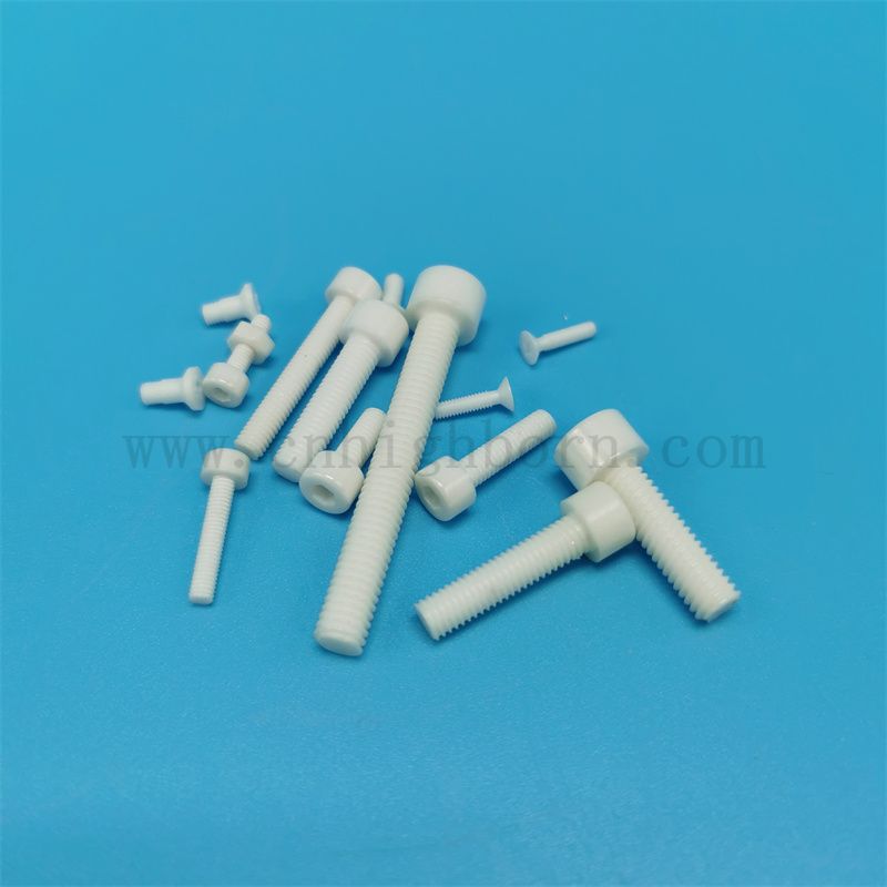 Dostosowane 95% 99% AL2O3 Śruby ceramiczne glinu z nakrętkami
