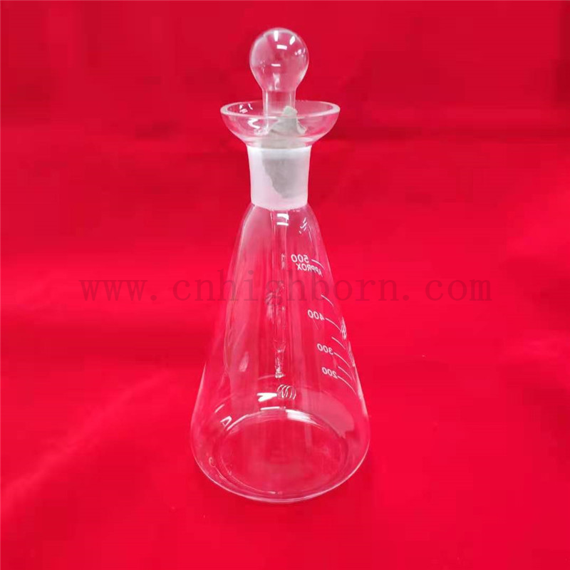 Clear Laboratory Flat Bottom Spited Quartz Glass Glass Kolba Oxyen Flask