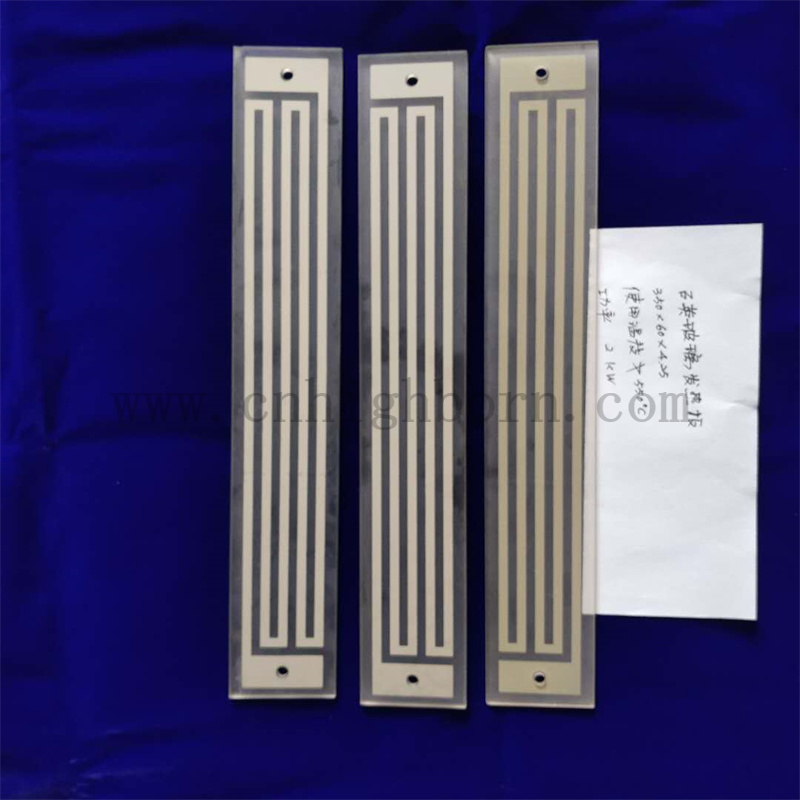 Odporna na ciepło prostokątna płyta grzewcza ze szkła kwarcowego dalekiej podczerwieni