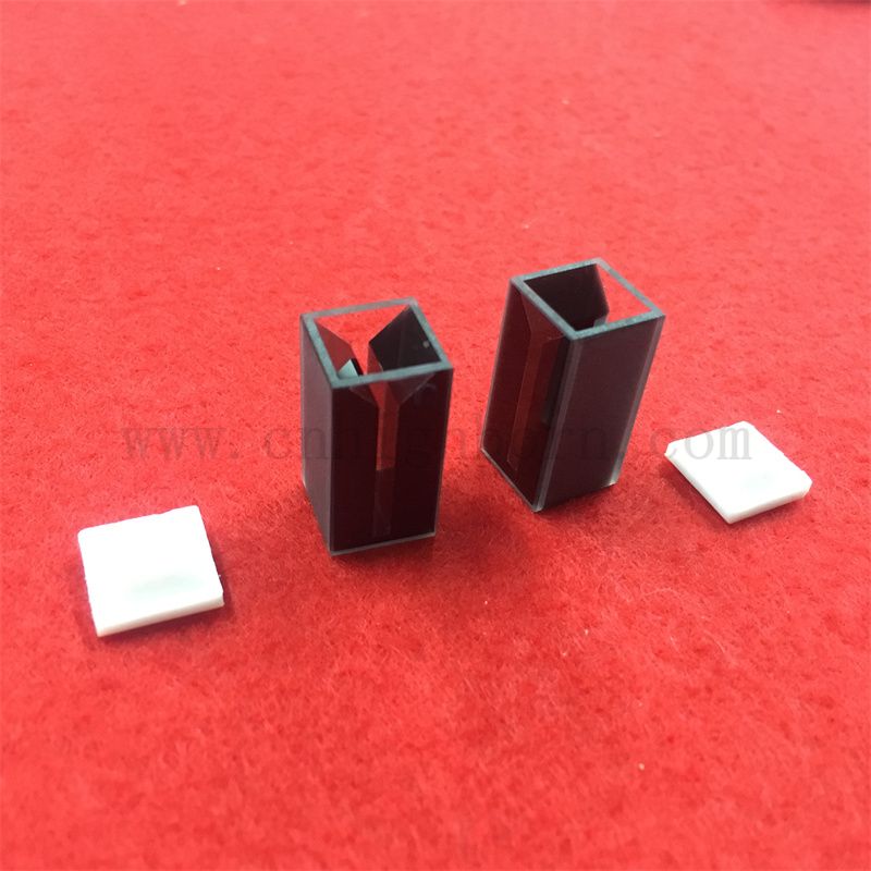 Przybory laboratoryjne standardowe mikro komórki z czarną ścianą kwarcową szklaną komórkę kuwetową kuwetę