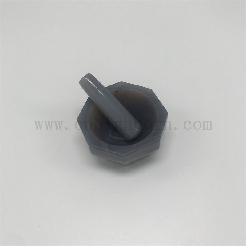 Wysoka twardość naturalna moździerz agatu i tłucz do szlifowania laboratoryjnego i farmaceutycznego