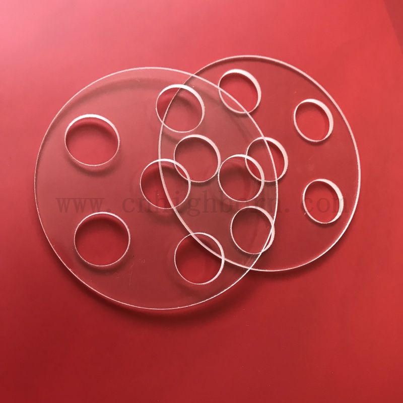 Dostosowany laserowy, przezroczysta kwarcowa płyta krzemionkowa z otworami