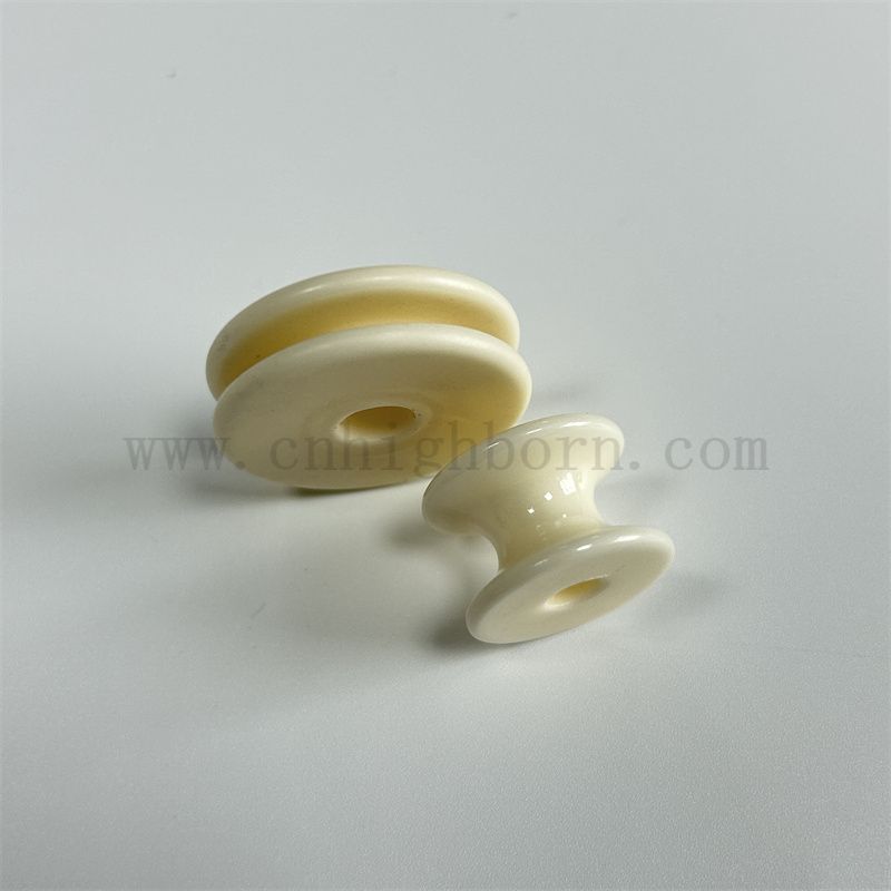 Odporna na zużycie tlenku tkaninowa ceramiczna oczy AL2O3 Ceramiczna przędza z drutu przewodnika przewodnika w rolce wałka obrotowa część maszyny