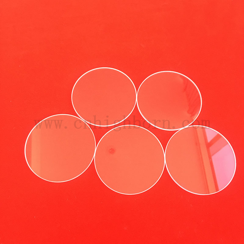 Okrągły przezroczysty dysk szklany kwarcowy krzemionki do okna obserwacji ciepła