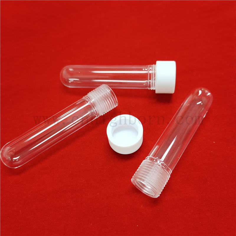 Dostosowywane przezroczystą gwint z krzemionką kwarcową szklaną szklaną rurkę testową