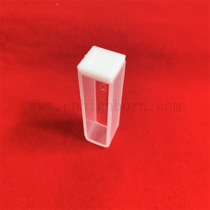 Laboratoryjne okrągłe dolne standard Q104 Optyczne szklane ogniwo przepływowe 3,5 ml spektrofotometr kwarcowy szklana kuweta