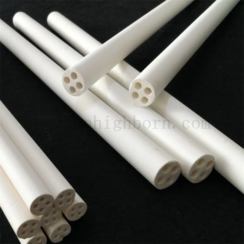 Przemysłowy element ogrzewania rura MGO z 4 otworami tlenku magnezu ceramiczna rura izolacyjna