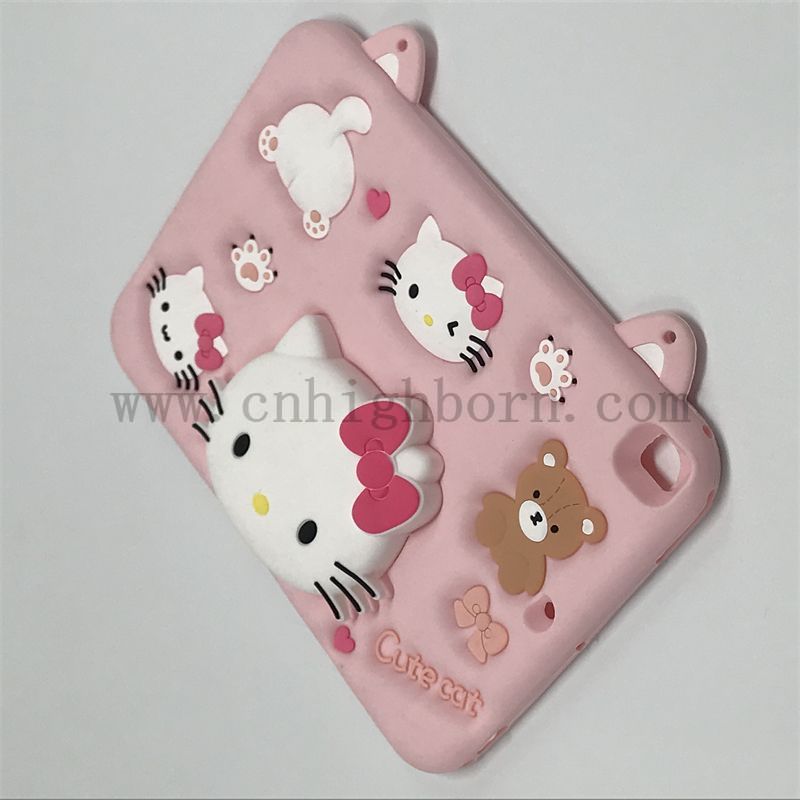 Różowy kolor 3D silikonowy guma iPad Shell Cartoon Tablet Ochrona ochronna do podkładki 