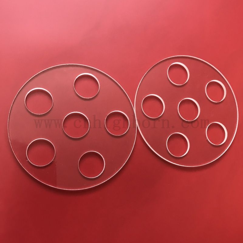 Dostosowany laserowy, przezroczysta kwarcowa płyta krzemionkowa z otworami