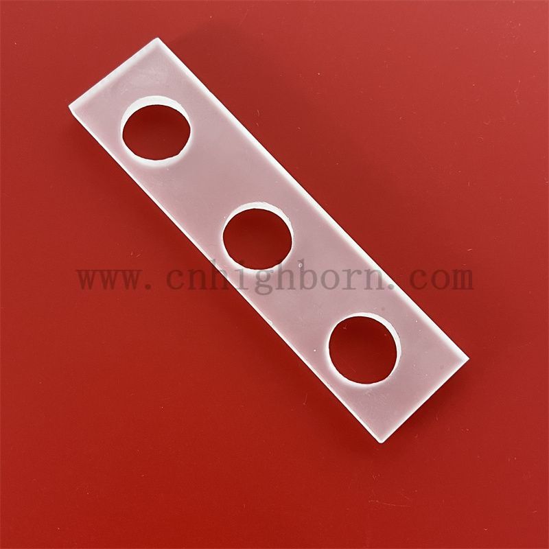 Odporny na ciepło prostokąt szklany kwarcowy arkusz z otworem