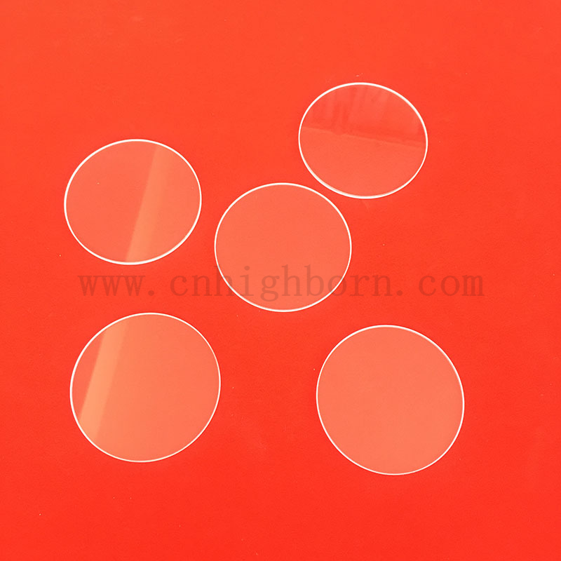 Okrągły przezroczysty dysk szklany kwarcowy krzemionki do okna obserwacji ciepła