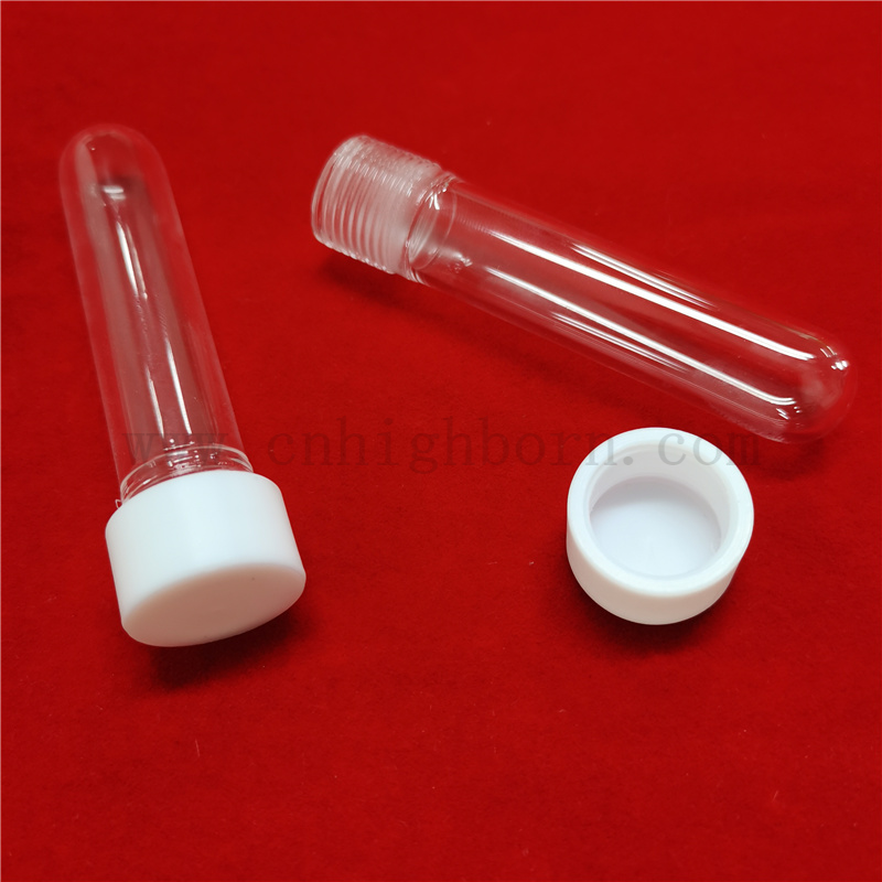 Dostosowywane przezroczystą gwint z krzemionką kwarcową szklaną szklaną rurkę testową