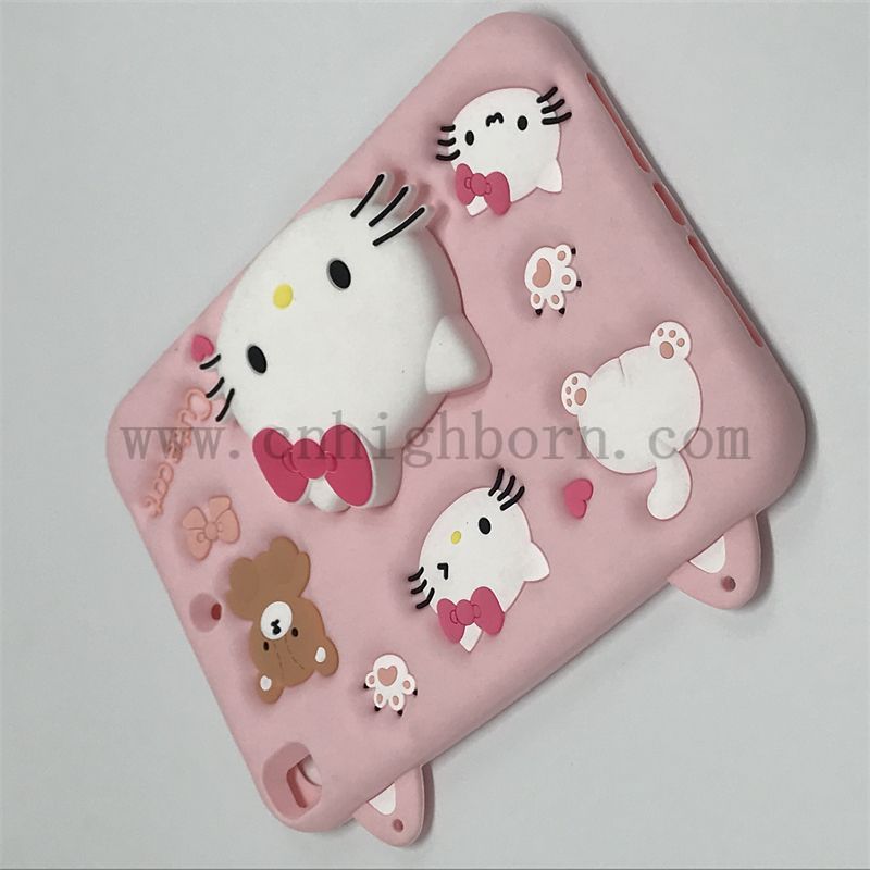 Różowy kolor 3D silikonowy guma iPad Shell Cartoon Tablet Ochrona ochronna do podkładki 