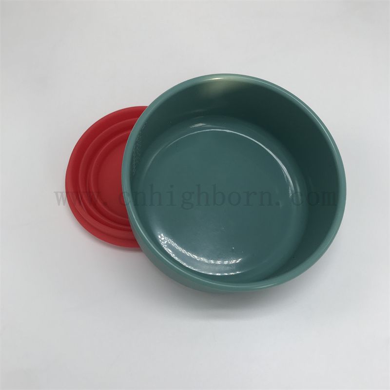 Hurtownia niestandardowa przenośna składana zewnętrzna składana silikonowa gumowa miski dla psów