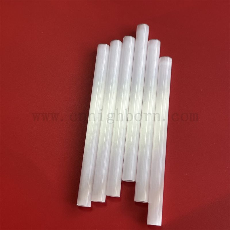 Dostosowany rozmiar mleczny kwarcowo stopioną szklaną rurkę nieprzezroczystą rurę kwarcową