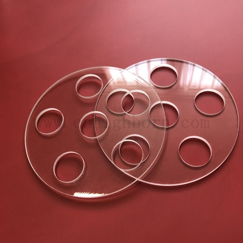 Dostosowany laserowy, przezroczysta kwarcowa płyta krzemionkowa z otworami