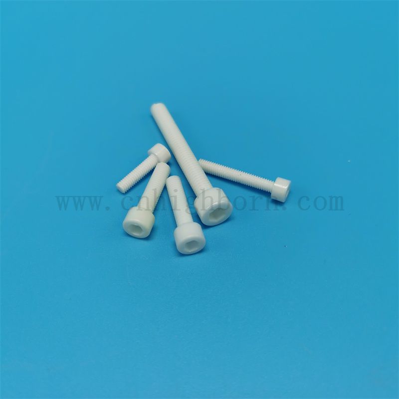 Dostosowane 95% 99% AL2O3 Śruby ceramiczne glinu z nakrętkami
