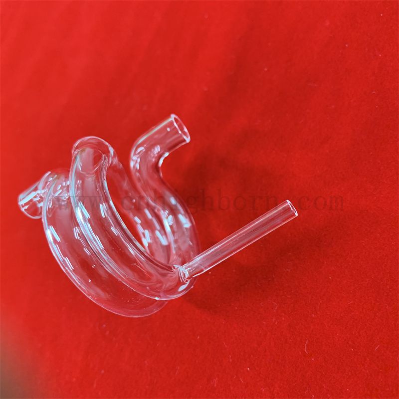 Dostosowany przezroczysty kwarcowy kwarcowy rurka kwarcowa Zebrana szklana rura krzemionkowa