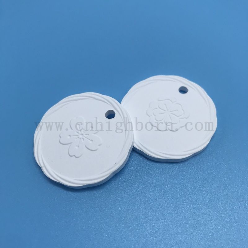 Dwustronnie logo Gliniana, porowata, ceramiczna płyta wisząca z dyfuzorem zapachowym z kamienia zapachowego