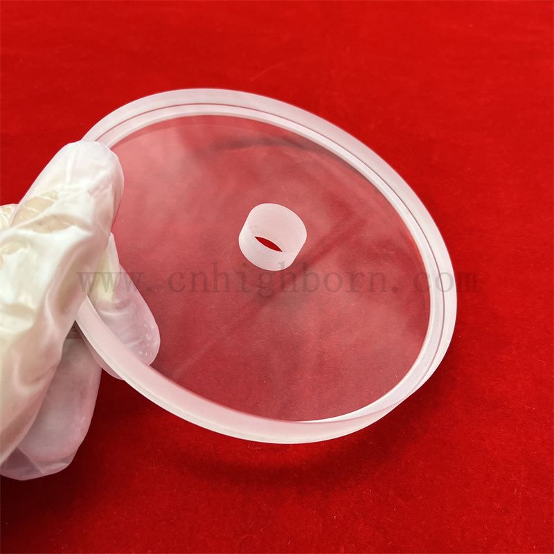 Głębokość w wysokiej temperaturze okrągła szklana szklana kwarcowa płyta z otworem