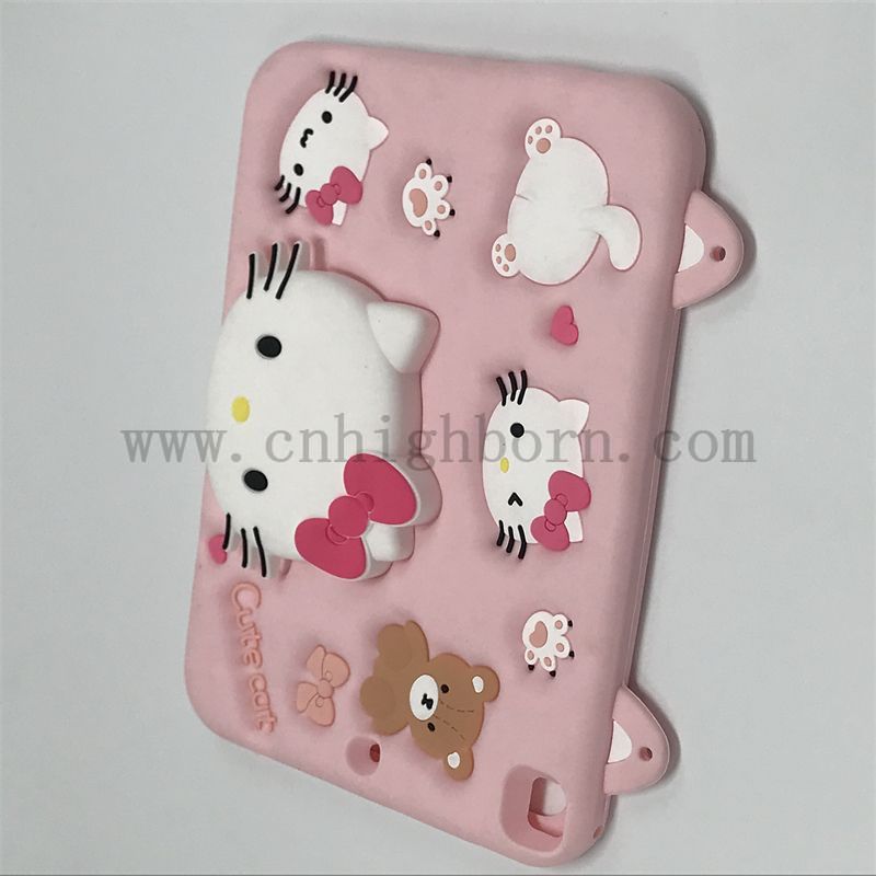 Różowy kolor 3D silikonowy guma iPad Shell Cartoon Tablet Ochrona ochronna do podkładki 