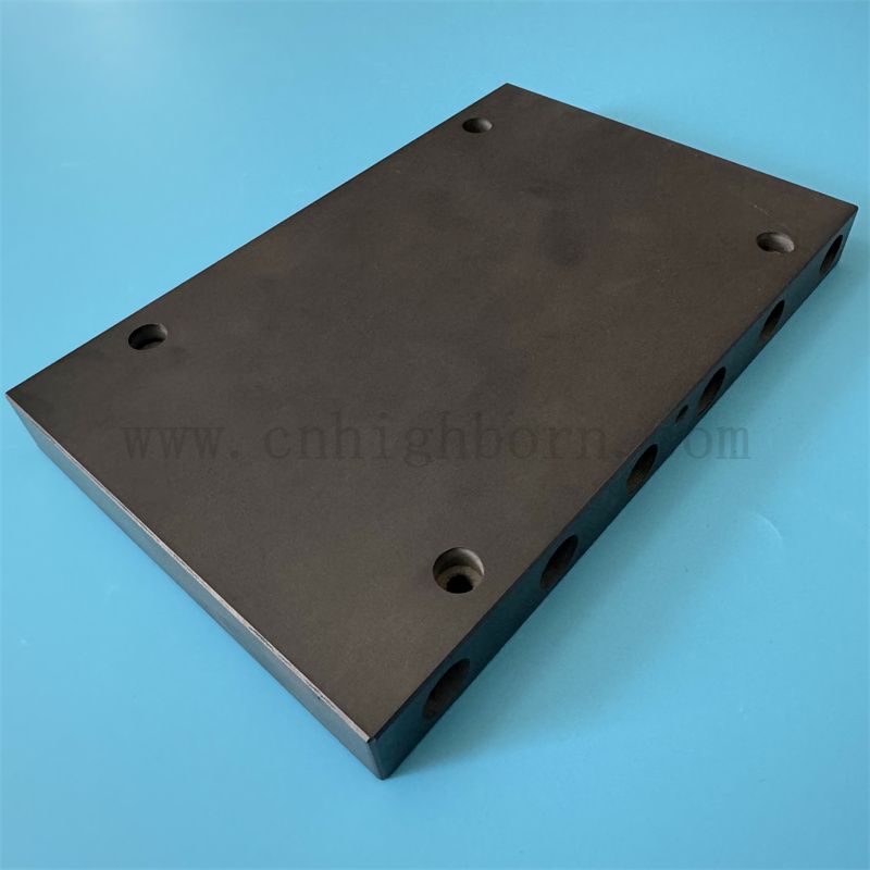 Dostosowany Sic Ceramic Plate Silicon Carbide Board Ceramiczny kawałek z otworami