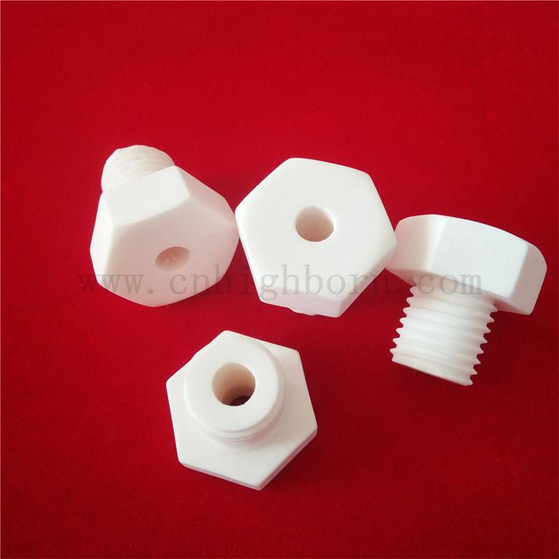 Śruba ceramiczna glinu dostosowana M6 M8 95 AL2O3 Izolacja Nakrętka sześciokątna