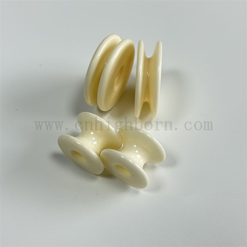 Odporna na zużycie tlenku tkaninowa ceramiczna oczy AL2O3 Ceramiczna przędza z drutu przewodnika przewodnika w rolce wałka obrotowa część maszyny