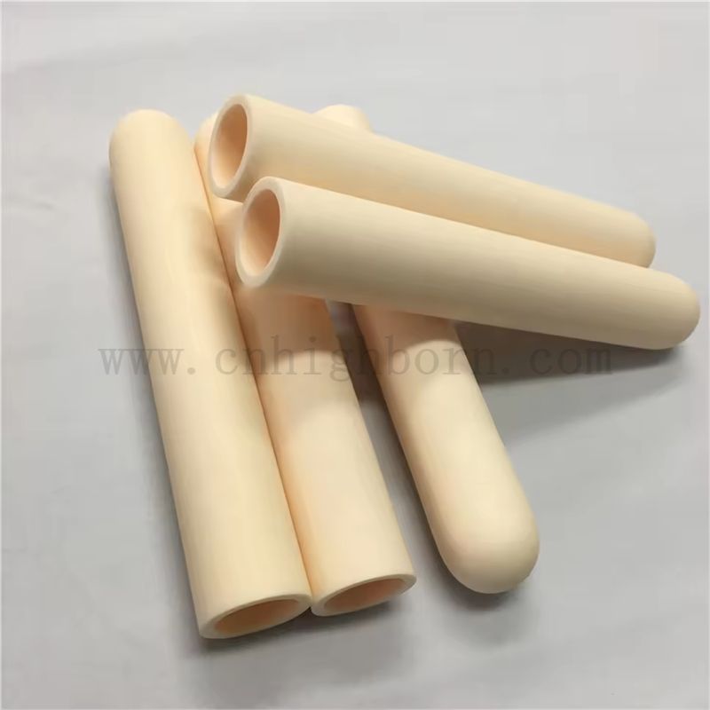 Dostosowywany oporność w wysokiej temperaturze AL2O3 Rurka ceramiczna ceramiczna ceramika tlenku aluminium jedna końcowa rura zamknięta