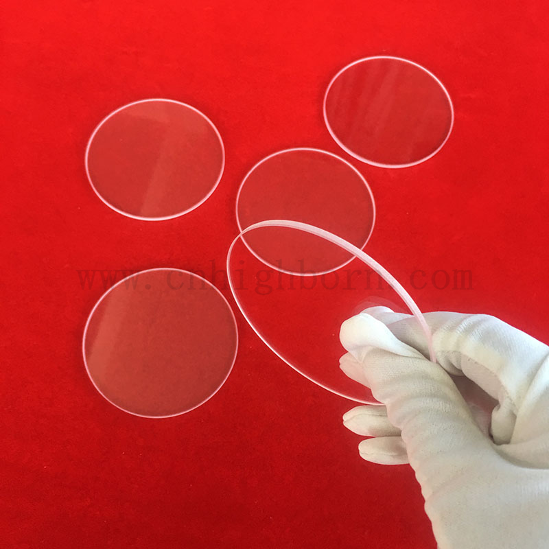 Okrągły przezroczysty dysk szklany kwarcowy krzemionki do okna obserwacji ciepła