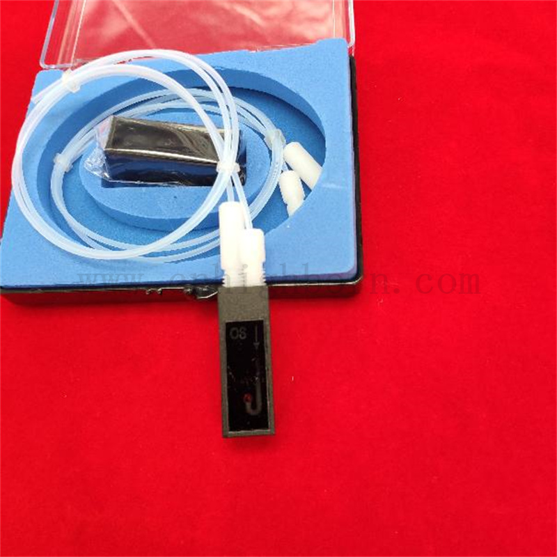 Q624 Standardowy mikro kwarc szklany kuwetka 10 mm długość ścieżki Czarna ściana Unikaj światła maskowania ciągłego przepływu komórki 