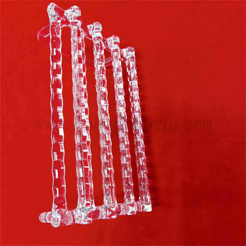  Badania laboratoryjne kwarcowe przezroczysty kwarcowy pojemnik szklany przezroczysty kwarcowy nośnik łodzi z uchwytem do półkomduktora