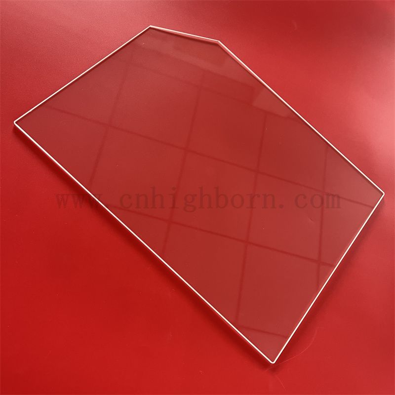 Cut Corner Rectangle Przezroczona odporna na ciepło kwarcowa płyta kwarcowa 