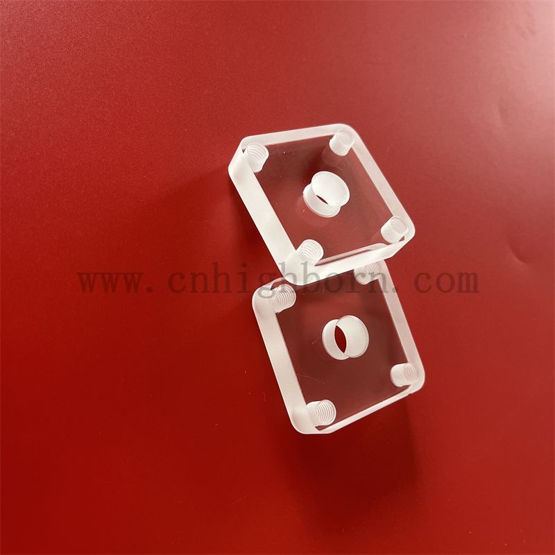 Dostosowane do wiercenia laserowego przezroczyste kwadratowe szkło kwarcowe z wycięciem narożnym