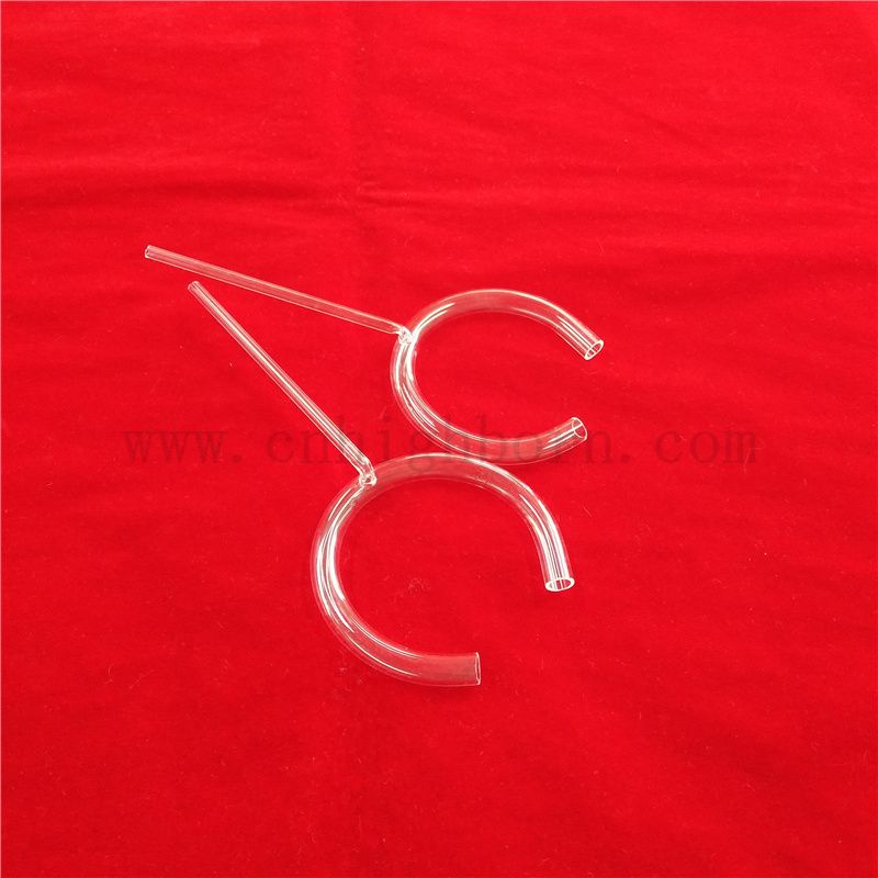 C kształt przezroczysty spersonalizowany kwarcowy krzemionka szklana rurka