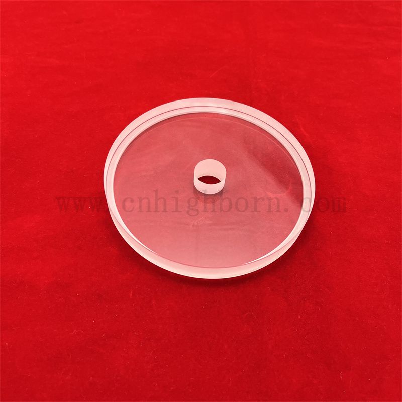 Głębokość w wysokiej temperaturze okrągła szklana szklana kwarcowa płyta z otworem